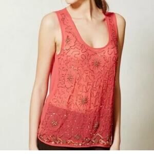 Anthropologie GLISTEN‎ TUNIC by Moulinette Soeurs Beaded Size 10 New MSRP $138
